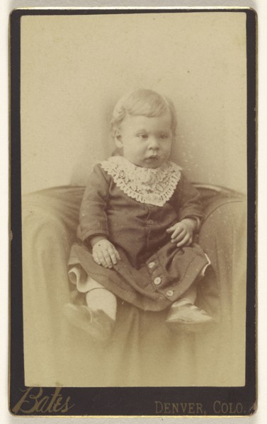 child, seated; William L. Bates, American, active 1880s, 1881 - 1884; Albumen silver print
