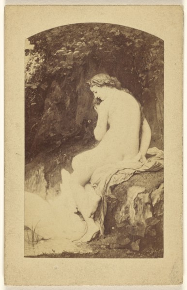 Jupiter et Leda. Peint par. A Jourdan; Goupil & Cie., French, active 1839 - 1860s, 1865 - 1870; Albumen silver print