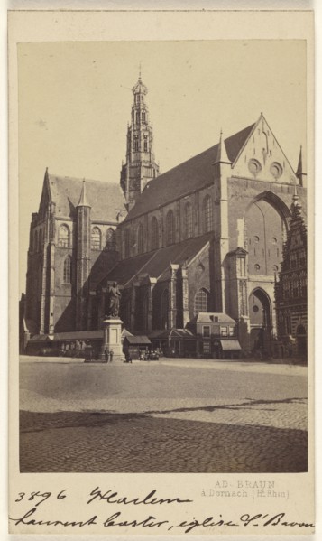 Haarlem, Laurans Coster, eglise S. Bavon; Adolphe Braun, French, 1812 - 1877, 1865 - 1870; Albumen silver print