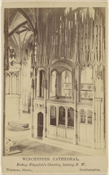 Winchester Cathedral, Bishop Waynflete's Chantry, looking N.W; S.J. Wiseman, British, active Southampton, England 1860s, 1865