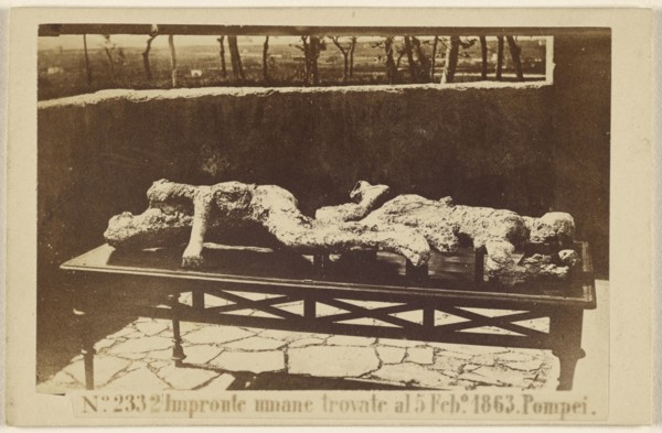 Impronte mnane trovate al 5 Feb 1863. Pompei; Sommer & Behles, Italian, 1867 - 1874, February 3, 1863; Albumen silver print