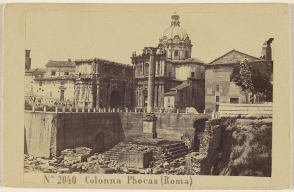 Colonna Phocas, Roma, Sommer & Behles, Italian, 1867 - 1874, 1865 - 1870; Albumen silver print