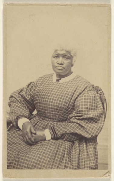 black woman with white hair, seated; H.J. Reed, American, active Worcester, Massachusetts 1860s, 1865 - 1870; Albumen silver