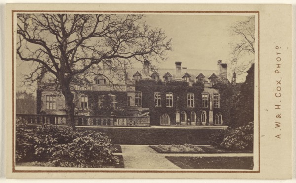 Newstead Abbey. Garden Front; A.W. & H. Cox; 1862-1865; Albumen silver print