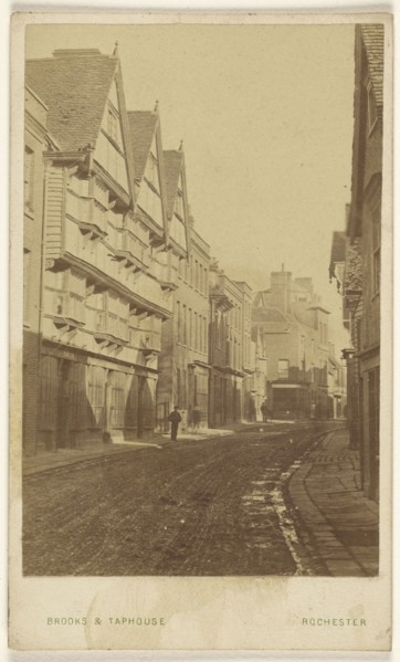 Old Houses at Rochester; Brooks & Taphouse; about 1865; Albumen silver print