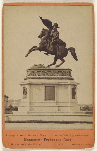 Monument Erzherzog Carl; Oscar Kramer, Austrian, 1835 - 1892, about 1865; Albumen silver print