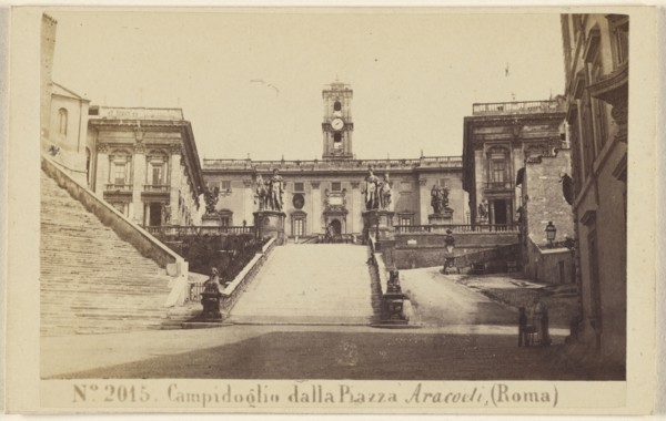 Campidoglio dalla Piazza Aracoeli, Roma, Sommer & Behles, Italian, 1867 - 1874, 1865 - 1875; Albumen silver print