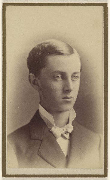 young man, printed in vignette-style; Mayes & Bell; July 17, 1878; Albumen silver print
