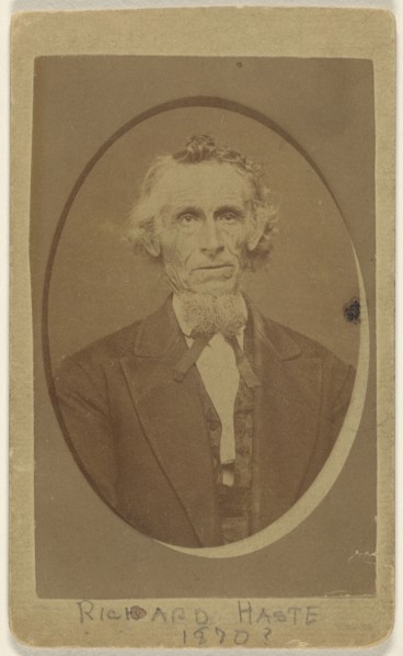 Richard Haste 1870?; T. Rich, American, active Waupaca, Wisconsin 1860s - 1870s, about 1870; Albumen silver print