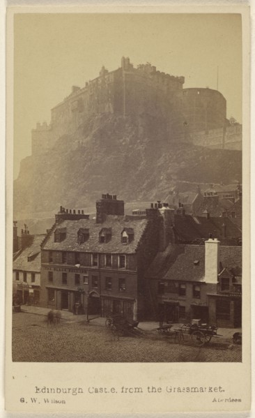 Edinburgh Castle from the Grassmarket; George Washington Wilson, Scottish, 1823 - 1893, about 1864; Albumen silver print