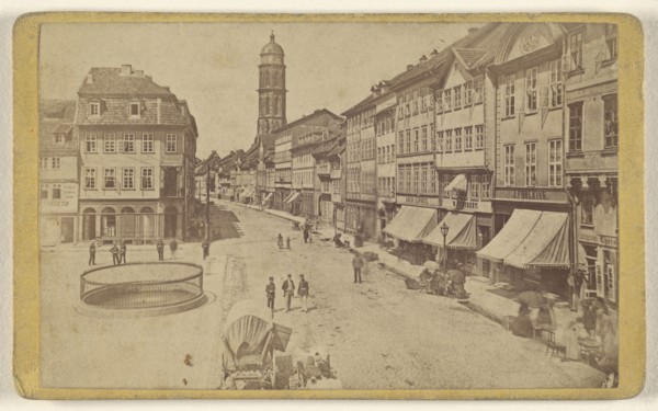 View of a main street at Gottigen, Germany; H. Hoyer, German, active Göttingen, Germany 1850s - 1860s, about 1880; Albumen