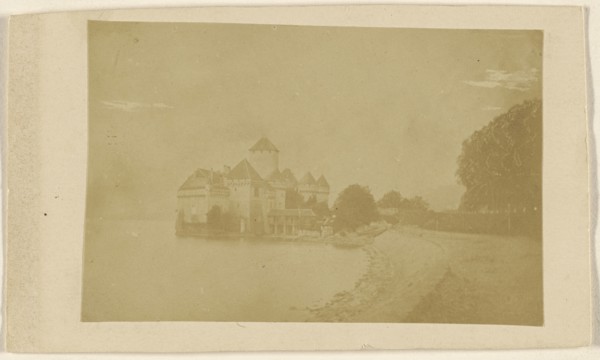 Castle Chillon, Lake Geneva; Attributed to Swiss; 1862 - 1864; Albumen silver print