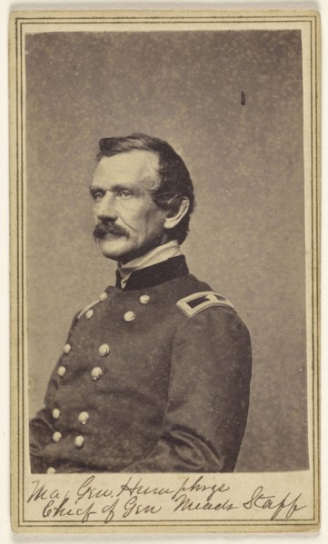 Maj. Gen. Andrew Atkinson Humphreys. Chief of Gen. Meade's Staff; Studio of Mathew B. Brady, American, about 1823 - 1896