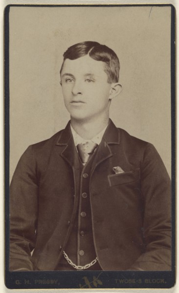 man, standing; G.H. Presby, American, active 1880s - 1890s, 1880 - 1889; Albumen silver print