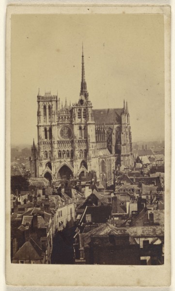 Cathedral at Amiens, France; Kaltenbacher, French, active Amiens, France 1860s - 1870s, 1865 - 1870; Albumen silver print