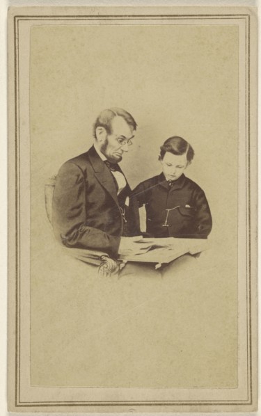 Lincoln and Son; American; about 1864; Albumen silver print
