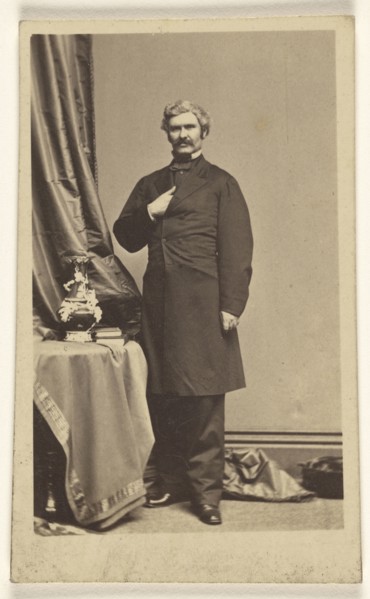 man with moustache standing in Napoleonic stance; Bendann Brothers, American, active 1850s - 1873, 1865 - 1875; Albumen silver