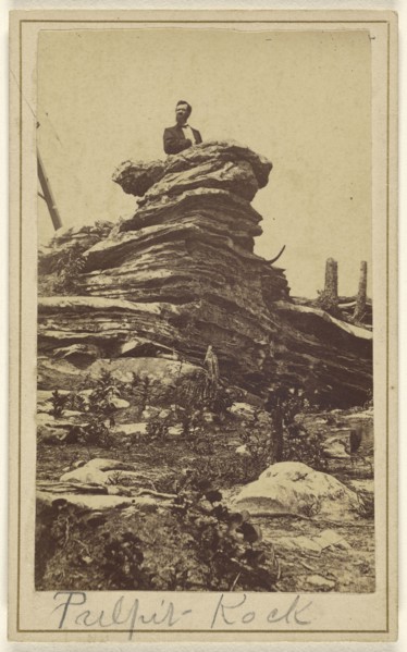 Pulpit Rock,Gallery, Point Lookout. Lookout Mountain, Tenn; Royan M. Linn & Brother; 1864 - 1879; Albumen silver print