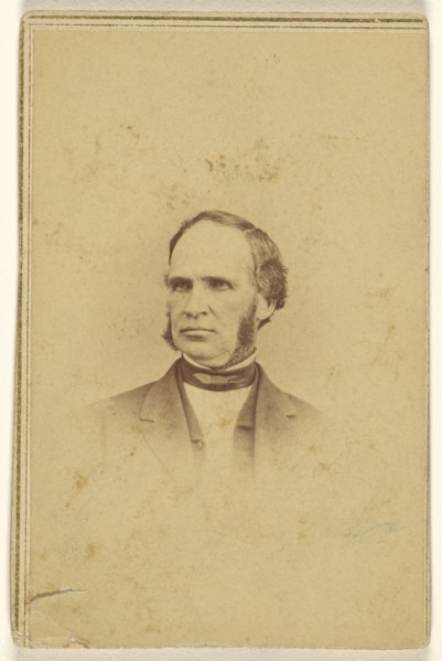 man with long muttonchops, printed in vignette-style; Alexander Gardner, American, born Scotland, 1821 - 1882, 1864 - 1865