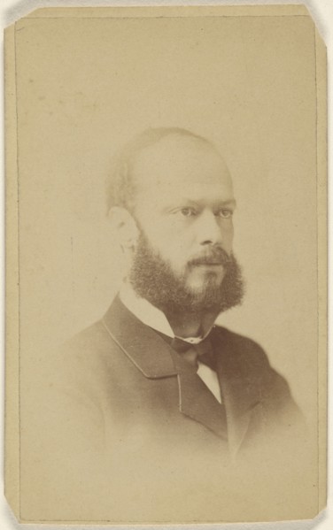 bearded man, printed in vignette-style; Penton, American, active Buffalo, New York 1860s, 1865-1875; Albumen silver print