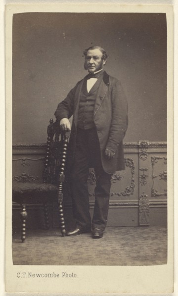 man with long muttonchops, standing; C.T. Newcombe, British, active London and Hastings, England 1860s - 1870s, 1865 - 1870