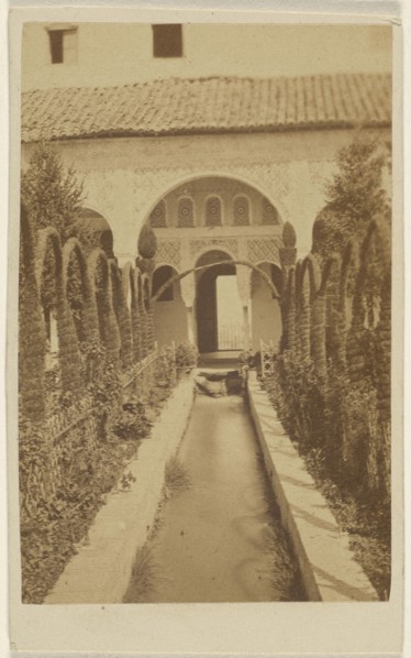 Garden view with path, the Alhambra; 1870 - 1875; Albumen silver print