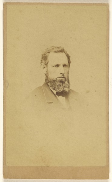 bearded man, printed in vignette-style; C.E. Edwards, American, active 1860s, 1865 - 1875; Albumen silver print
