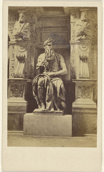Michael Angelo's Moses; Joseph Spithöver, Italian, active Rome, Italy 1850s - 1870s, 1865 - 1867; Albumen silver print