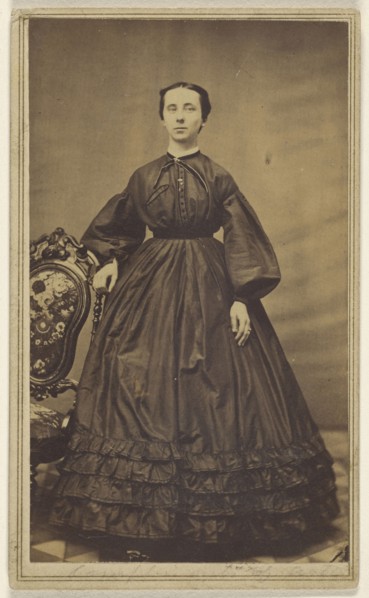 woman, standing; T.R. Rutherford, American, active Seneca Falls, New York 1860s, 1870-1875; Albumen silver print