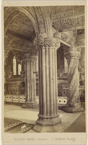 Rosslyn Chapel, Interior, John Thomson, Scottish, 1837 - 1921, October 3, 1865; Albumen silver print