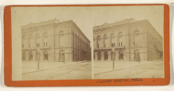 Academy oe sic Music, Phila; Attributed to Bosler & Trust; 1877; Albumen silver print