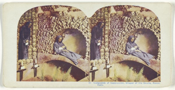 Catacomb of Cappuccini, Chapel of the Skulls, Rome, Italy; about 1910; Color Photomechanical