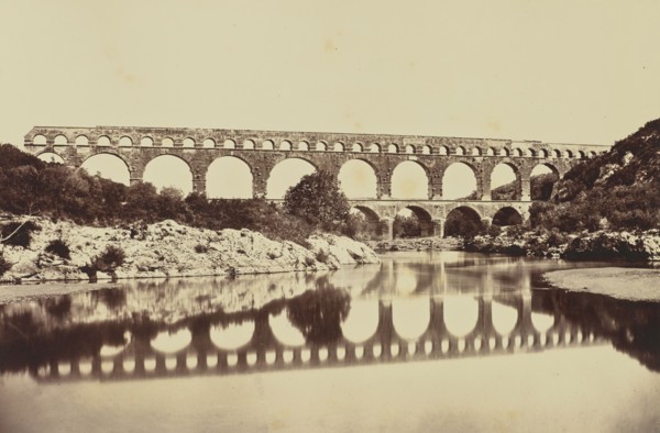 Pont du Gard; Édouard Baldus, French, born Germany, 1813 - 1889, France; about 1861; Albumen silver print