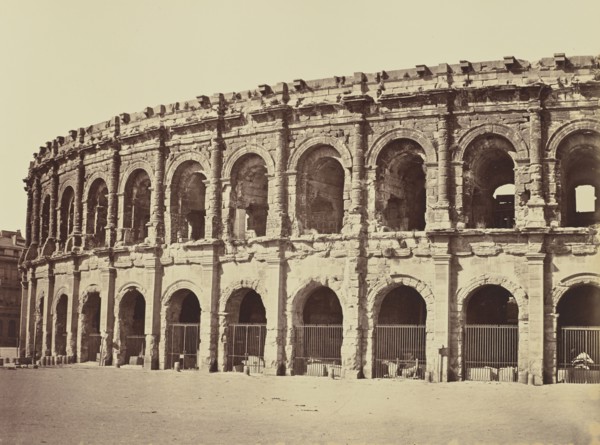 Nimes. Amphithéâtre; Édouard Baldus, French, born Germany, 1813 - 1889, France; about 1861; Albumen silver print