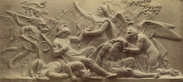 Wounded Valkyries on the Battlefield; Ernst Alpers, German, active Hannover, Germany about 1867, Hanover, Germany; 1867