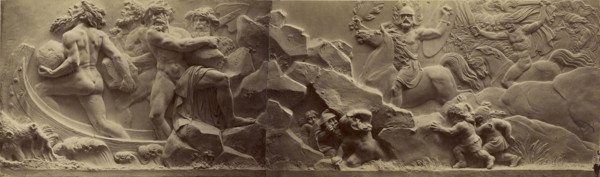 Giants Hurl Boulders at Gods; Ernst Alpers, German, active Hannover, Germany about 1867, Hanover, Germany; 1867; Albumen silver