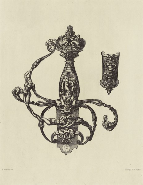 Design for a Sword Hilt by Pierre Woeiriot; Édouard Baldus, French, born Germany, 1813 - 1889, Paris, France; 1866
