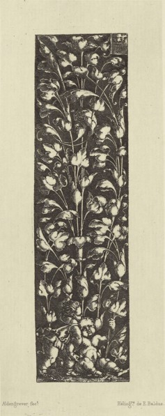 Design by Aldengrever; Édouard Baldus, French, born Germany, 1813 - 1889, Paris, France; 1866; Heliogravure; 19 x 7.5 cm