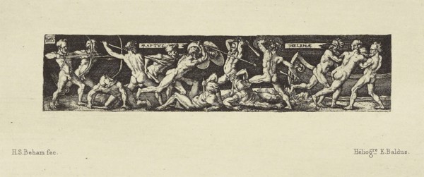 Design by Hans Sebald Beham; Édouard Baldus, French, born Germany, 1813 - 1889, Paris, France; 1866; Heliogravure; 6 x 14 cm