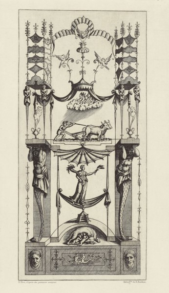 Design by Enea Vico after Antique Paintings; Édouard Baldus, French, born Germany, 1813 - 1889, Paris, France; 1866
