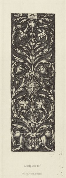 Design by Aldegräver; Édouard Baldus, French, born Germany, 1813 - 1889, Paris, France; 1866; Heliogravure; 13.7 x 4.3 cm