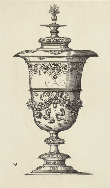 Design for a Vase by Virgil Solis; Édouard Baldus, French, born Germany, 1813 - 1889, Paris, France; 1866; Heliogravure