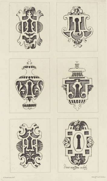 Design for Key Holes by Androuet du Cerceau; Édouard Baldus, French, born Germany, 1813 - 1889, Paris, France; 1866