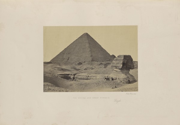 The Sphynx and Great Pyramid, Geezeh; Francis Frith, English, 1822 - 1898, Giza, Egypt; 1857; Albumen silver print