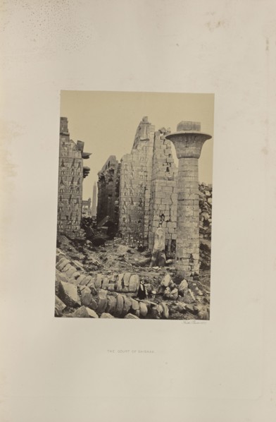 The Court of Shishak; Francis Frith, English, 1822 - 1898, Luxor, Luxor Governorate, Egypt; 1857; Albumen silver print