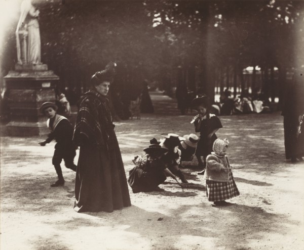Children Playing, Luxembourg Gardens; Eugène Atget, French, 1857 - 1927, about 1898; Albumen silver print