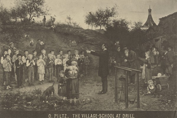 O. Piltz - The Village School at Drill; late 19th century; Collotype; 16.5 × 24.7 cm, 6 1,2 × 9 3,4 in