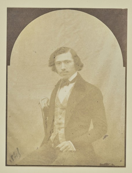 Portrait of a Seated Male; Hippolyte Bayard, French, 1801 - 1887, 1849; Salted paper print; 16.2 x 12.2 cm 6 3,8 x 4 13,16 in