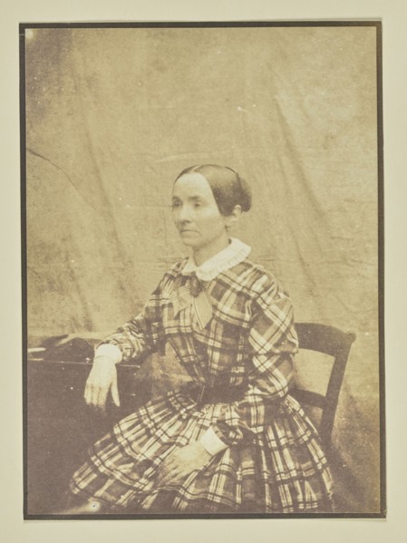 Portrait of a Seated Woman; Hippolyte Bayard, French, 1801 - 1887, about 1840 - 1849; Salted paper print; 15.9 x 11.6 cm