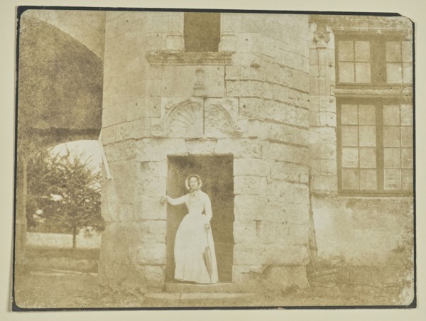 Woman in Entryway of Tower; Hippolyte Bayard, French, 1801 - 1887, about 1840–1849; Salted paper print; 12.2 × 16.3 cm